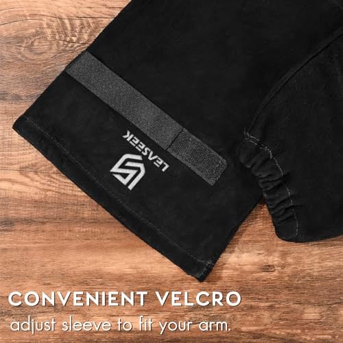 LeaSeek Leather Welding Work Sleeves,Heat & Flame Resistant Arm Protection Gardening Sleeve - Image 4
