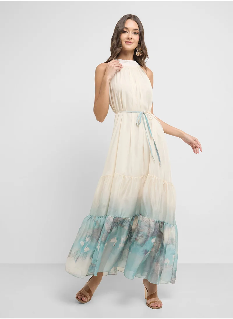 ELLA Halter Neck Printed Dress