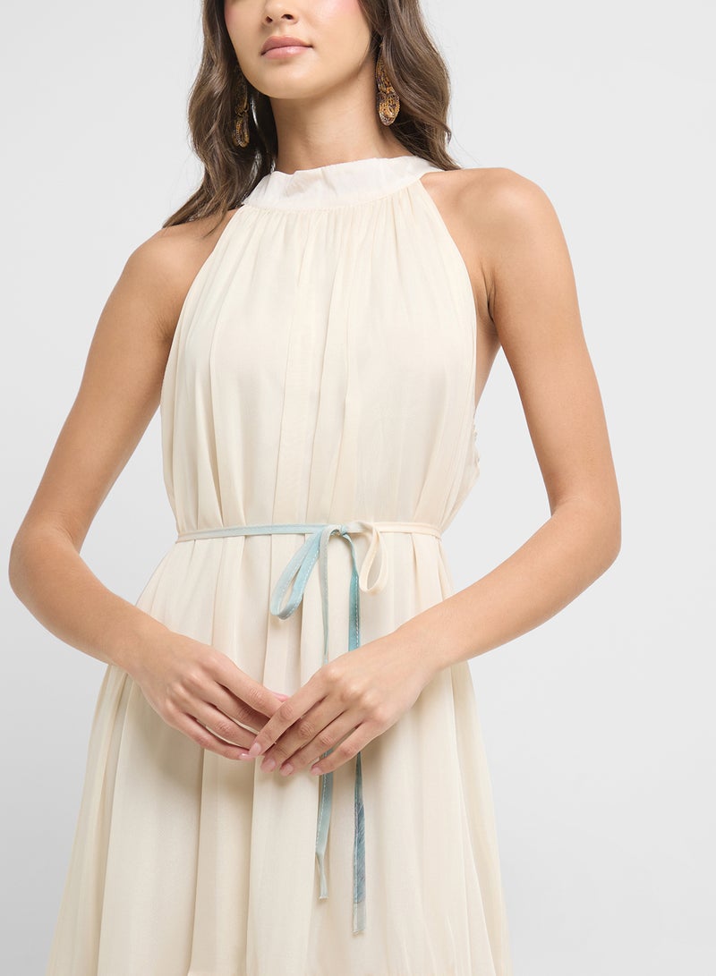 ELLA Halter Swan Print Dress  - Image 3