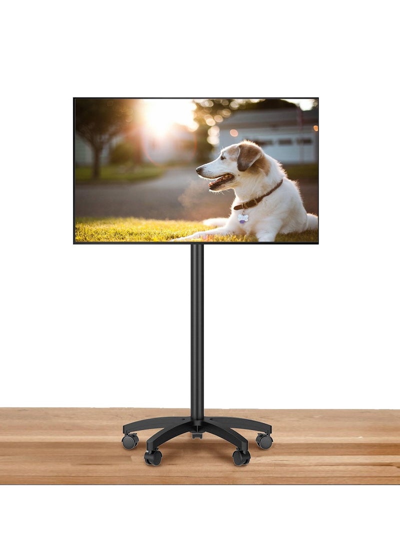 FlashHawk TV Monitor Stand with Wheels for 14-55 inch Screens, Height Adjustable 15° Tilt Floor TV Stand, VESA 400*400mm, Load-bearing 30KG  - Image 1