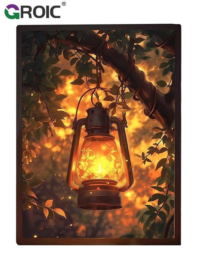 جرويك إطار ملصق LED، إطار إضاءة خلفية، إطار صور، حامل إضاءة مع باهتة بثلاثة ألوان، تحكم باللمس، سطوع قابل للتعديل 8 بوصة - Image 1