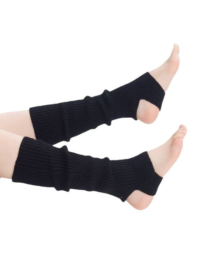 ZVEV Leg Warmers For Women, 3 Pairs Winter Ribbed Knit Leg Warmers 80s Toeless Ballet Leg Warmers For Girls Dance Yoga, Dance Leg Sleeves Wool Knitting Sports Protective Leg Warmers Foot Warm Yoga Socks - Image 5