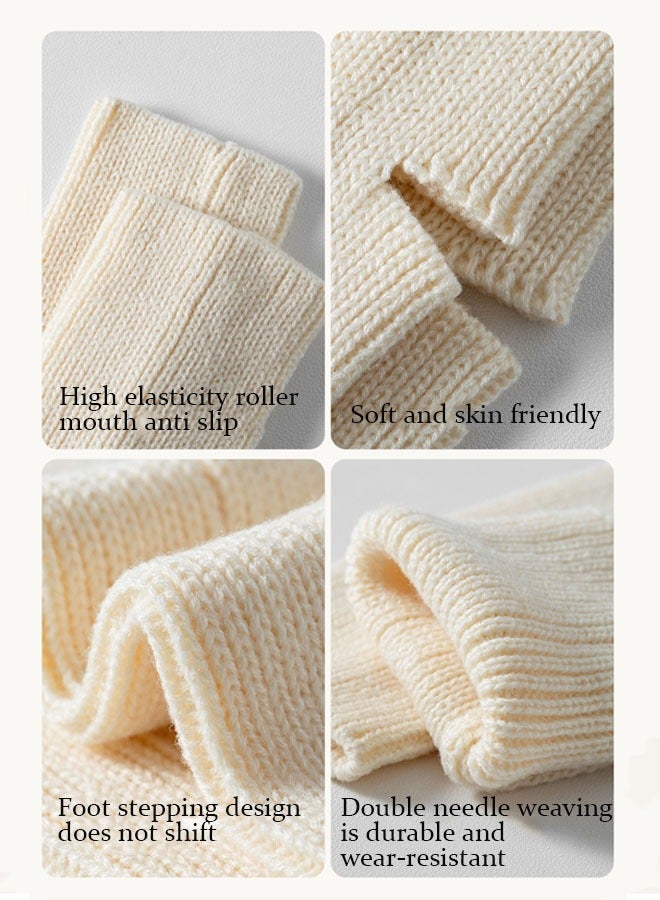 ZVEV Leg Warmers For Women, 3 Pairs Winter Ribbed Knit Leg Warmers 80s Toeless Ballet Leg Warmers For Girls Dance Yoga, Dance Leg Sleeves Wool Knitting Sports Protective Leg Warmers Foot Warm Yoga Socks - Image 3