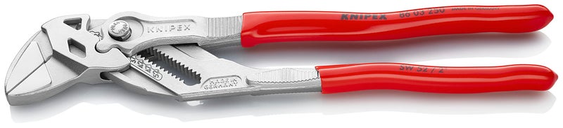 KNIPEX Pliers Wrench ChromePlated 250 mm Grips Continuously Up to 52 mm Fine Adjustment by Button Push Adjustable Wrench 86 03 250 - Image 2
