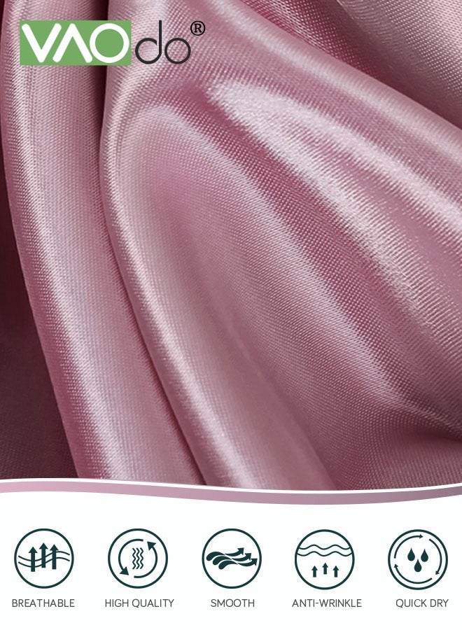VAOdo 2 Pack Satin Pillowcase Good for Hair and Skin  Softer Cooling Silk Smooth Satin Pillow Case Cover Envelope pillowcase Pink - Image 2