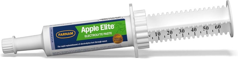 Farnam Apple Elite Electrolyte Paste Supplement for Horses, 60 cc Syringe, Replaces Vital Minerals, Hydration Electrolytes for Horses, No Added Sugar, Digestion Support, Muscle Function & Recovery - Image 1