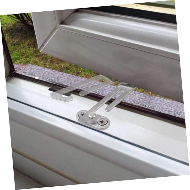 Jojofuny 4Pcs Stainless Steel Window Security Stopper Child Safety Locks For Sliding Windows DIY Install - Image 3