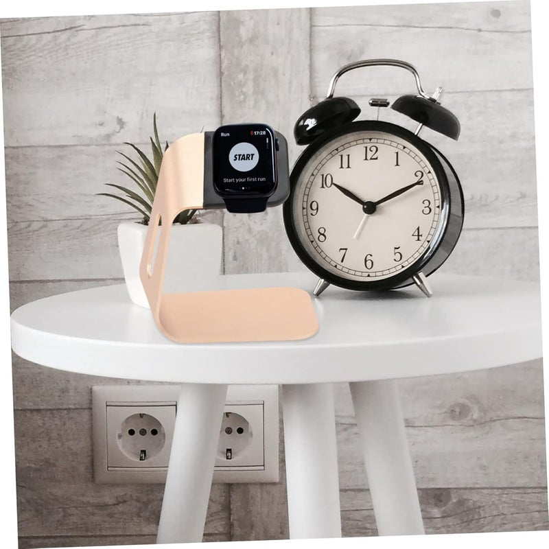 Aluminium Alloy Charging Stand Holder for Gold Compatible with Iwatch Series Convenient Design for Easy Cable Management Stylish and Functional Watch Dock - Image 4