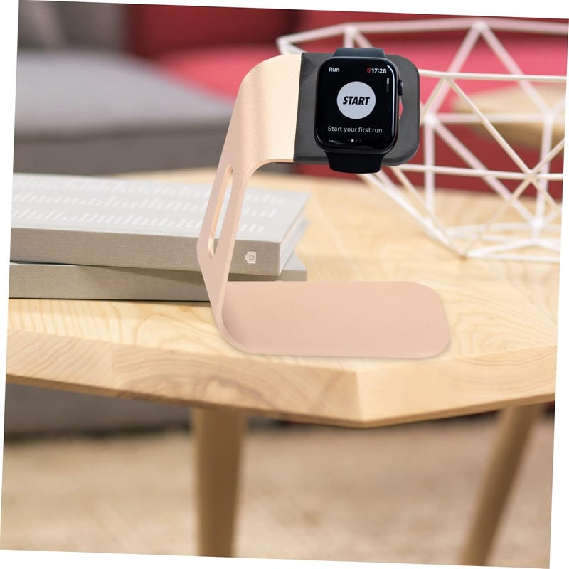 Aluminium Alloy Charging Stand Holder for Gold Compatible with Iwatch Series Convenient Design for Easy Cable Management Stylish and Functional Watch Dock - Image 3