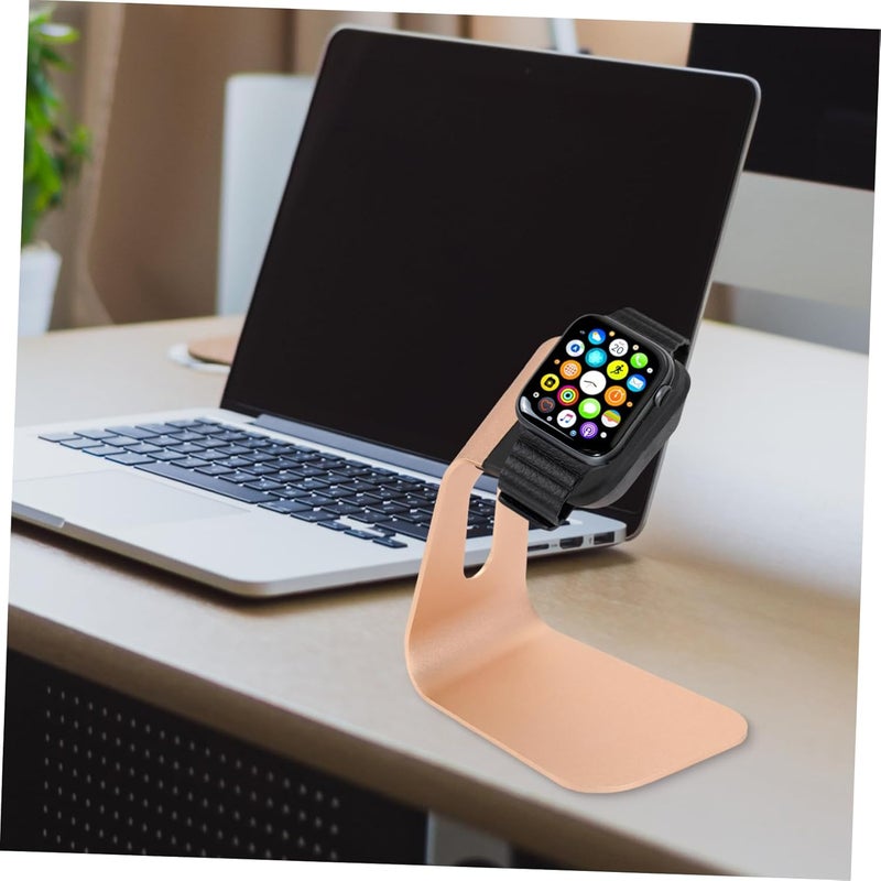 Aluminium Alloy Charging Stand Holder for Gold Compatible with Iwatch Series Convenient Design for Easy Cable Management Stylish and Functional Watch Dock - Image 5