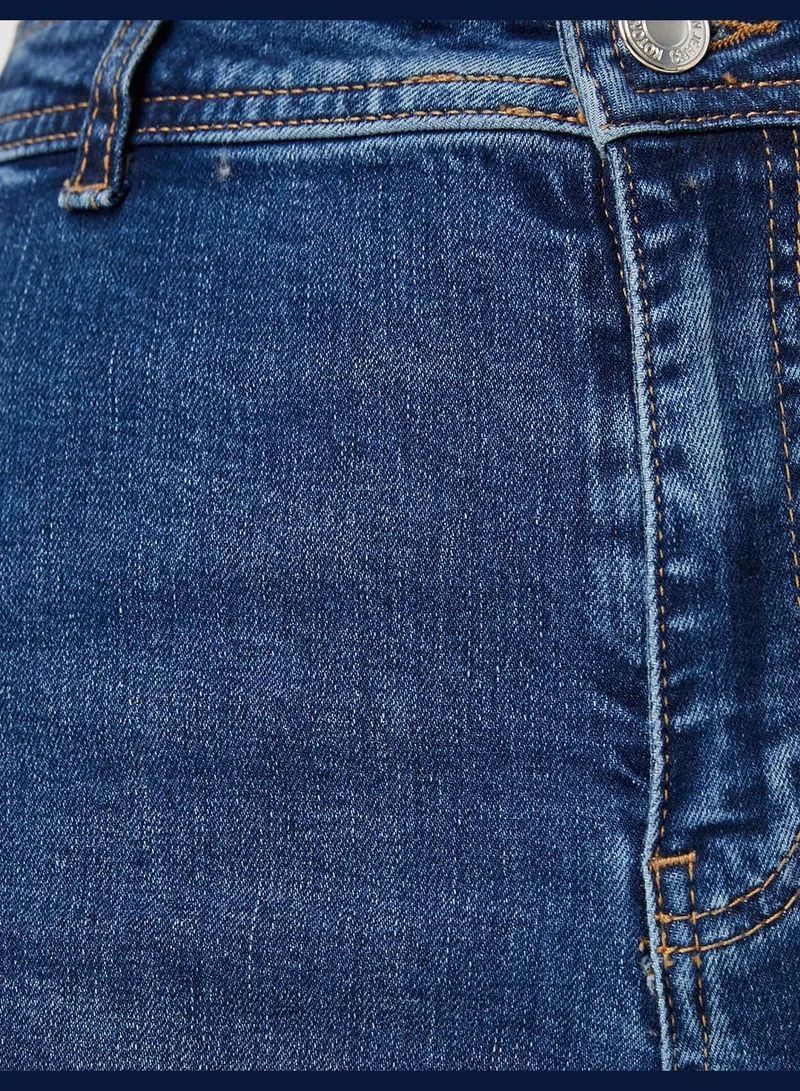 KOTON Wide Crop Leg Denim Trousers - Sandra Jean