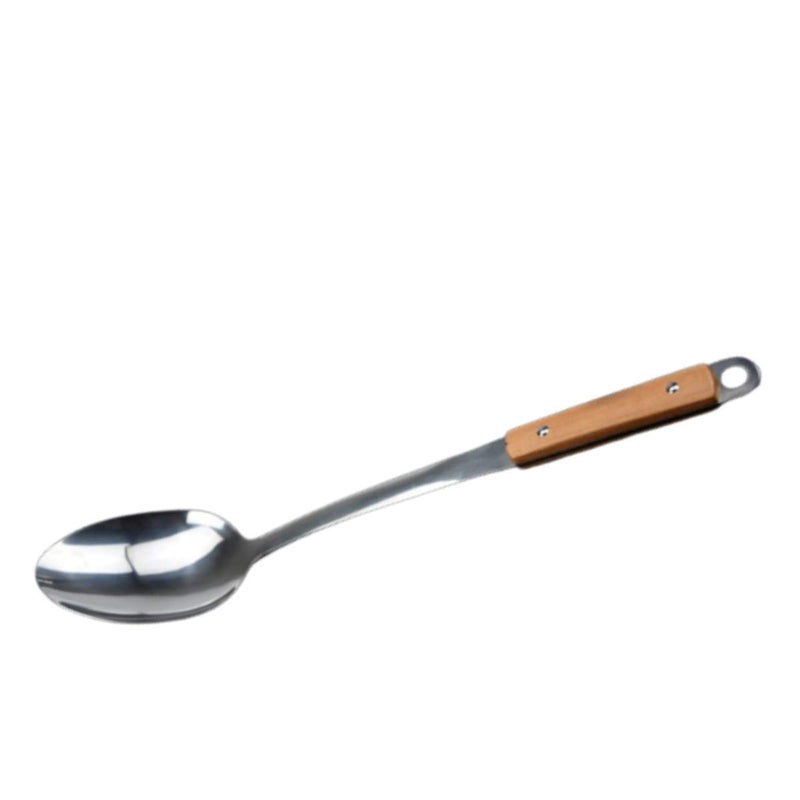pepplo Kitchen Stainless Steel Serving Spoon with Wooden Handle,Set of 1pc - Image 2
