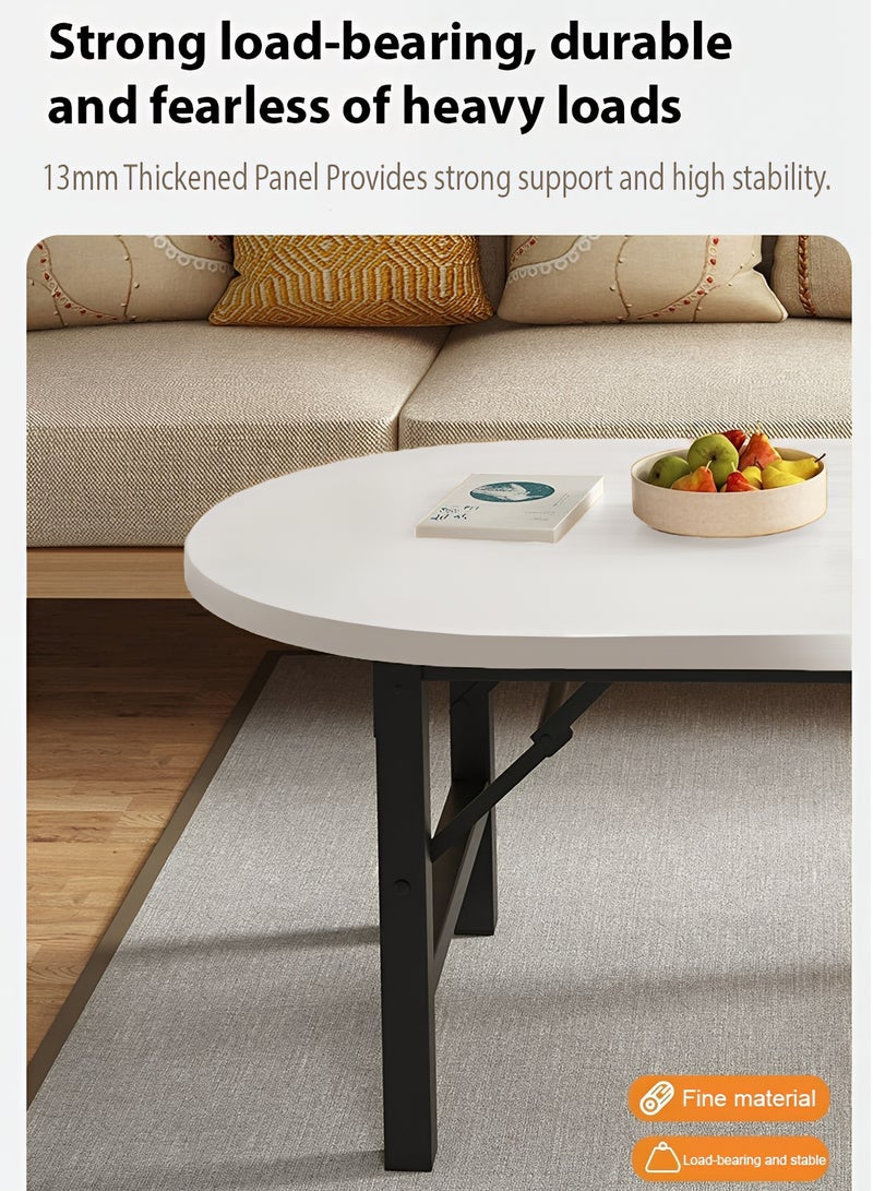 إسكدنيا طاولة طعام قابلة للطي 52x50X100سم - طاولة مطبخ خشبية بأرجل معدنية - طاولة محمولة بتصميم رائع للأستخدام الداخلي والخارجي للمطبخ والنزهات والتخييم - أبيض - Image 5