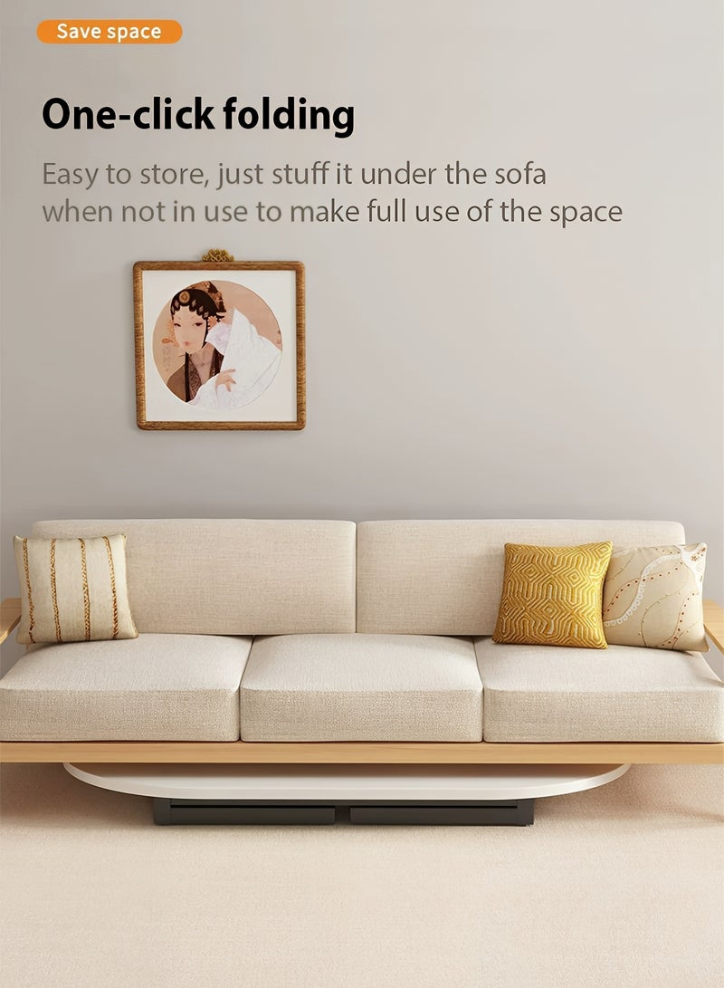 إسكدنيا طاولة طعام قابلة للطي 52x50X100سم - طاولة مطبخ خشبية بأرجل معدنية - طاولة محمولة بتصميم رائع للأستخدام الداخلي والخارجي للمطبخ والنزهات والتخييم - أبيض - Image 3