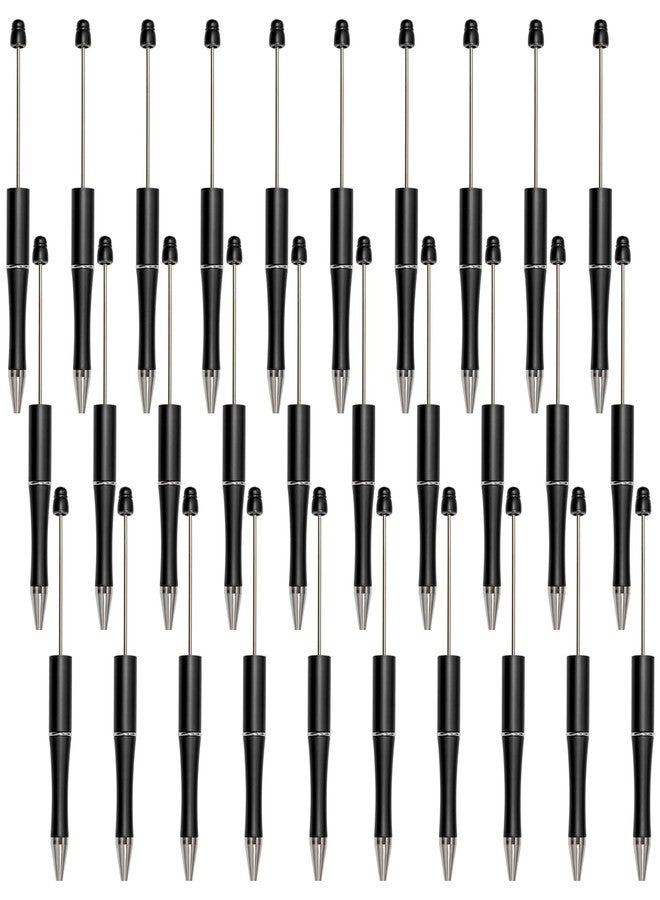 jiebor 30Pcs Black Beadable Pens Plastic Bead Ballpoint DIY Cute Cool Pens Black Ink for Women Men Bridal Graduation Gift Office Supplies - Image 1