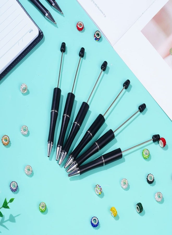jiebor 30Pcs Black Beadable Pens Plastic Bead Ballpoint DIY Cute Cool Pens Black Ink for Women Men Bridal Graduation Gift Office Supplies - Image 5