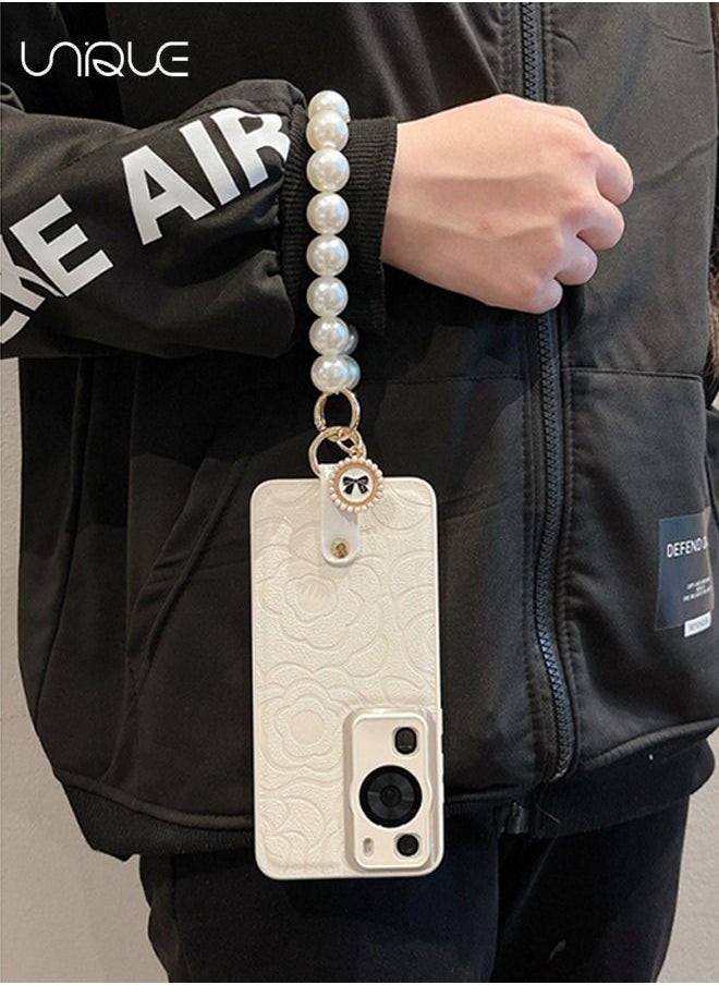 Unique Phone Case for Huawei P60 Pro 6.67 Inches Case, Cute Flower with Lovely Bracelet Chain for Women Girls Soft TPU Shockproof Protective Case Anti-lost Chain Cute Jewelry Cover  - Image 2
