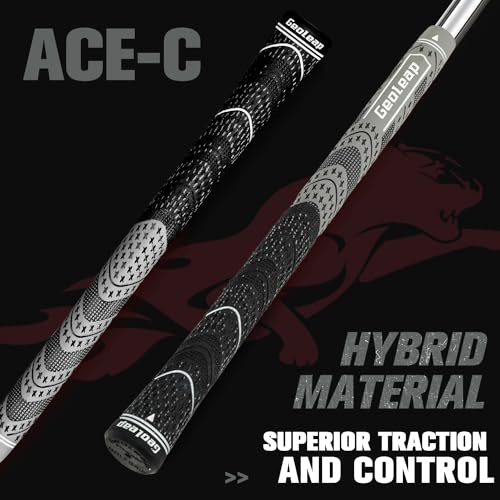 Geoleap Golf Grips Set of 13- Cord Rubber Compound Material, Hybrid Golf Club Grips, All Weather Performance. (Gray, Standard) - Image 2