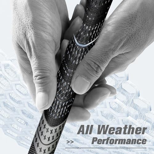 Geoleap Golf Grips Set of 13- Cord Rubber Compound Material, Hybrid Golf Club Grips, All Weather Performance. (Gray, Standard) - Image 3