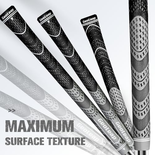 Geoleap Golf Grips Set of 13- Cord Rubber Compound Material, Hybrid Golf Club Grips, All Weather Performance. (Gray, Standard) - Image 4