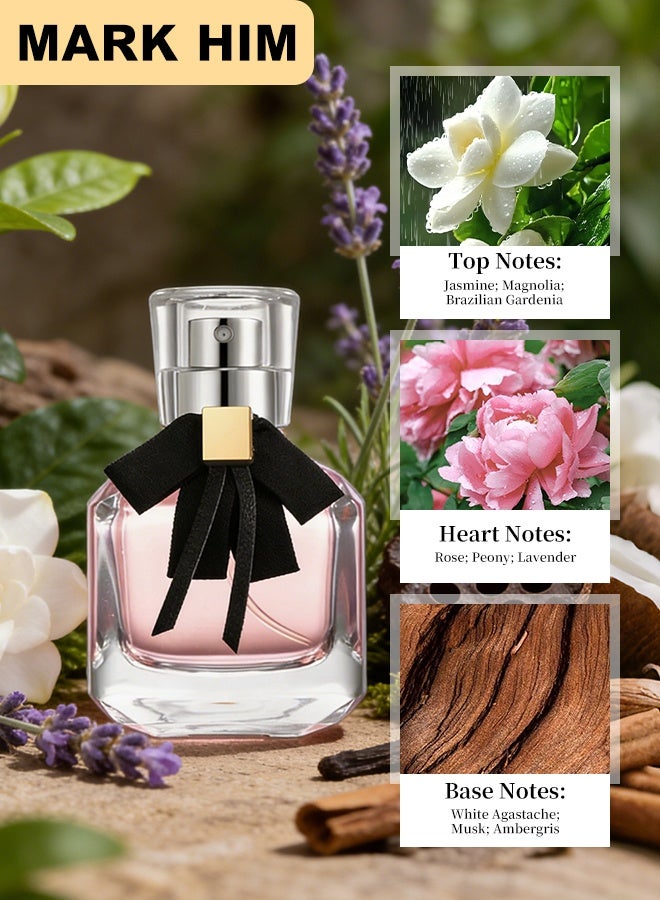 مارك له مجموعة عطور فاخرة 3 في 1 للنساء – مجموعة أو دي بارفان راقية تدوم طويلاً بعبير الفانيليا والورد والياسمين وخشب الصندل – علبة هدايا أنيقة (EDP للنساء) - Image 5