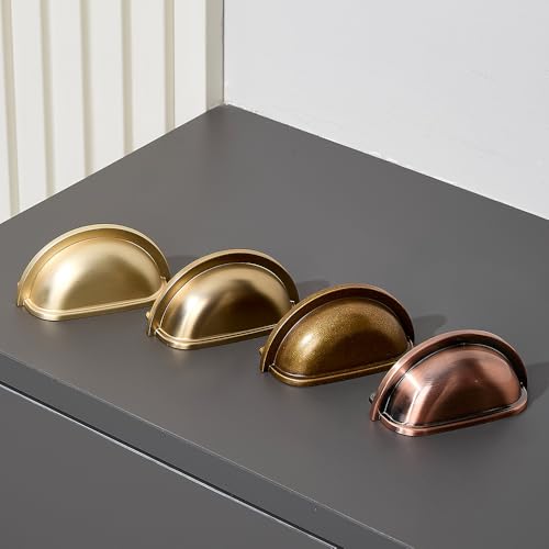 HARPOON Kitchen Cabinet Pulls, 3" Inch Bin Cup Drawer Handles - 10 Pack of Kitchen Cabinet Hardware (Antique Copper) - Image 4