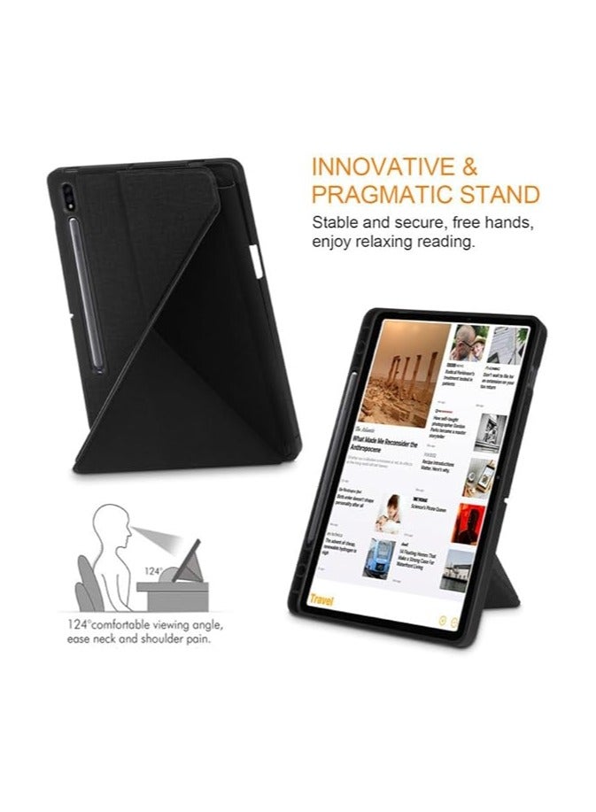 عام غطاء متوافق مع Samsung Galaxy Tab S10 Plus/Tab S10+ بحجم 12.4 بوصة (2024)، حالة بحامل للقلم، غطاء مطوِّر بميزة النوم والاستيقاظ الذكية - Image 4