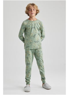 Boy Regular Fit Crew Neck Long Sleeve Knitted Pyjamas - 2 Pieces