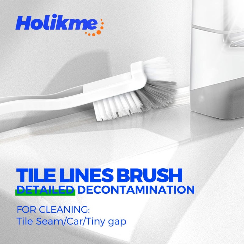 Holikme 7 Pack Deep Cleaning Brush Set, Scrub Brush, Grout Brush, Pool Brush, Scrub Pads with Scraper Tip Scouring Pads, for Pool Walls, Bathroom, Floor, Tub, Shower and Kitchen Surface (Green) - Image 4