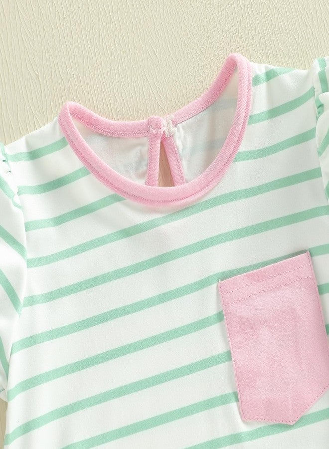 Socutebabe Baby Girl Summer Clothes Color Block Short Sleeve Bubble Romper Jumpsuit Newborn Infant Ruffle Onesie Outfit (Multi-color, 12-18 Months) - Image 5