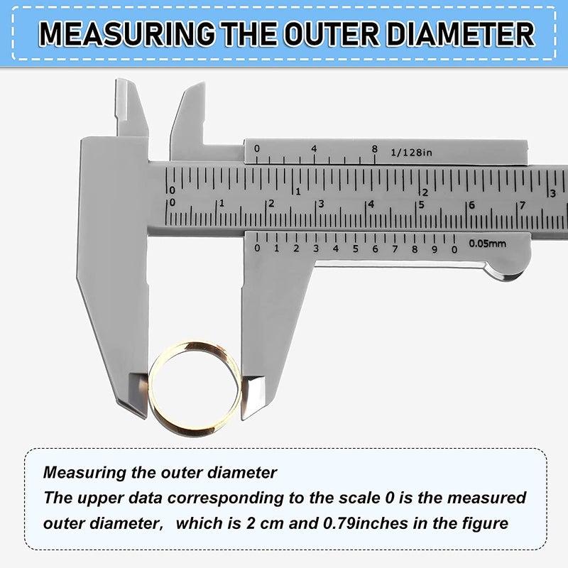 10 Pcs 150mm Mini Plastic Caliper Double Scale Measuring Tool 5 Colors for Student Office - Image 3