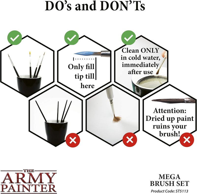 The Army Painter, Wargames Mega Brush Set, 10 Miniature Paint Brushes, Incl. Free Masterclass Kolinsky Sable Hair and Detail Paint Brush with Fine Tip - for Miniature Painting, DND & Warhammer - Image 5