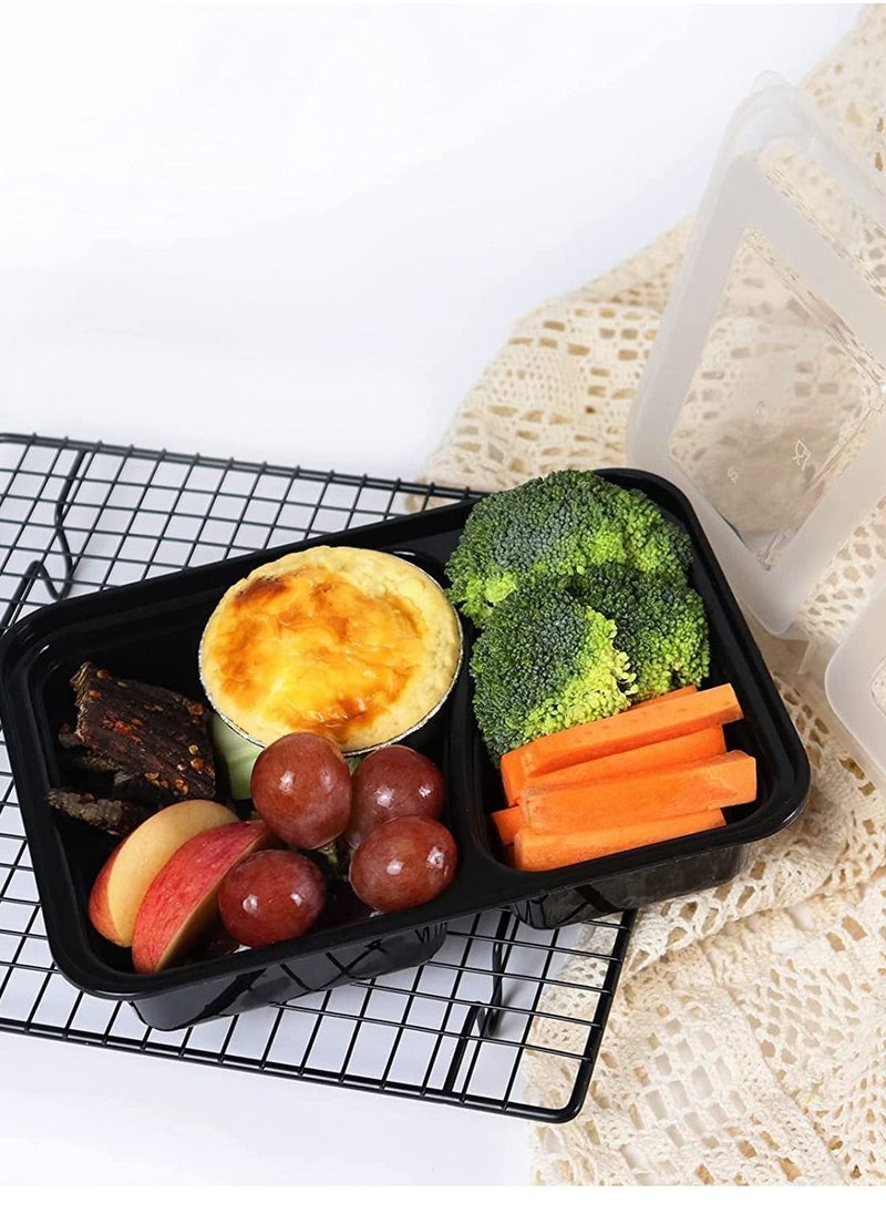 Al Bayader 2 Compartment Meal Prep Containers [10Pack] with Lids, Food Storage Containers, Bento Box, Stackable, Microwave/Dishwasher/Freezer Safe [32oz]