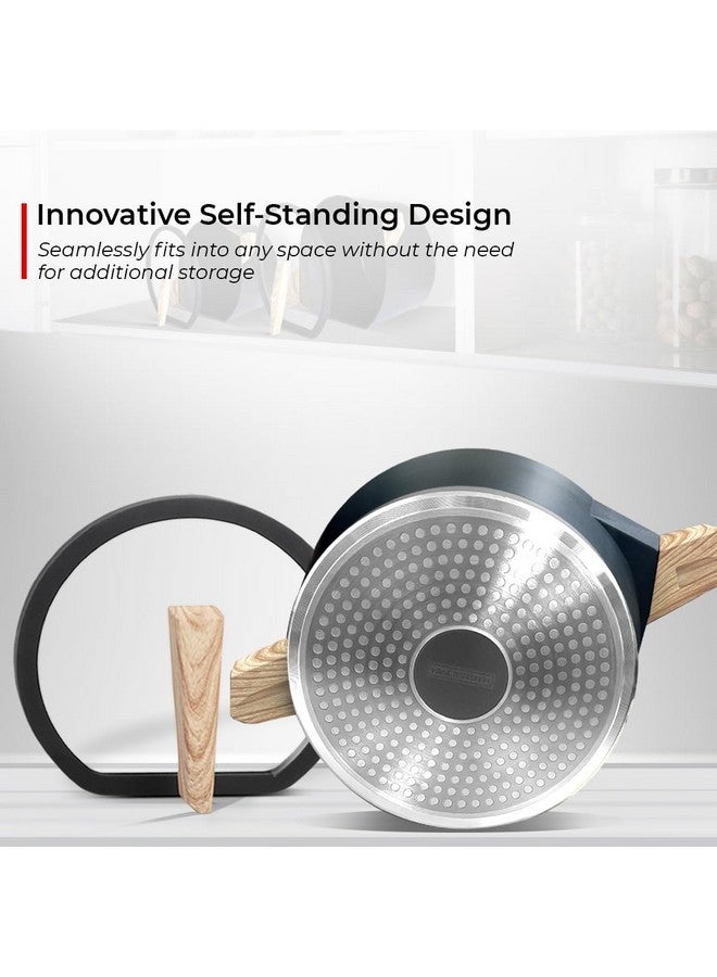 BLACKSMITH Non-Stick Casserole Pan with Glass Lid | Induction Cooktop| Wooden Handle |Cooking, Serving, Gifting | Ideal for Biryani, Curries, & More| 4 Litre Serve 4-5 Persons - Image 3