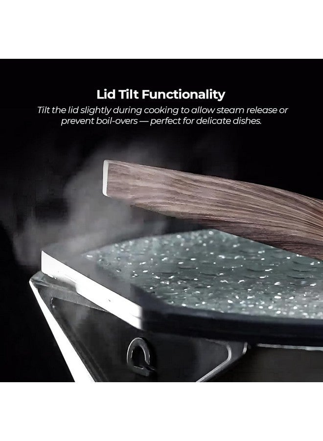 BLACKSMITH Non-Stick Casserole Pan with Glass Lid | Induction Cooktop| Wooden Handle |Cooking, Serving, Gifting | Ideal for Biryani, Curries, & More| 4 Litre Serve 4-5 Persons - Image 2