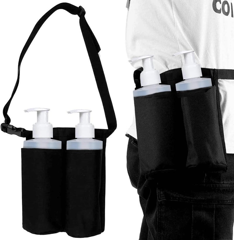 Pacify Massage Holster 2 Pocket Adjustable Massage Lotion Oil Holster Bottle Bag for Therapist - Image 1