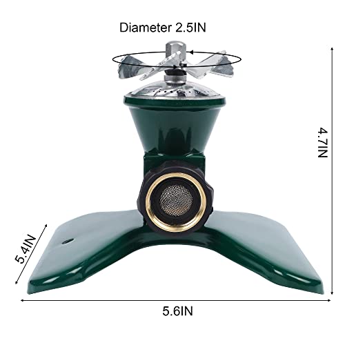 Biswing 3 Pack Lawn Sprinkler, Heavy Duty Metal Square Garden Sprinkler, 360 Degree Large Area Irrigation, Connectable Rotating Automatic Water Sprinklers for Yard Lawn Garden Watering - Image 4