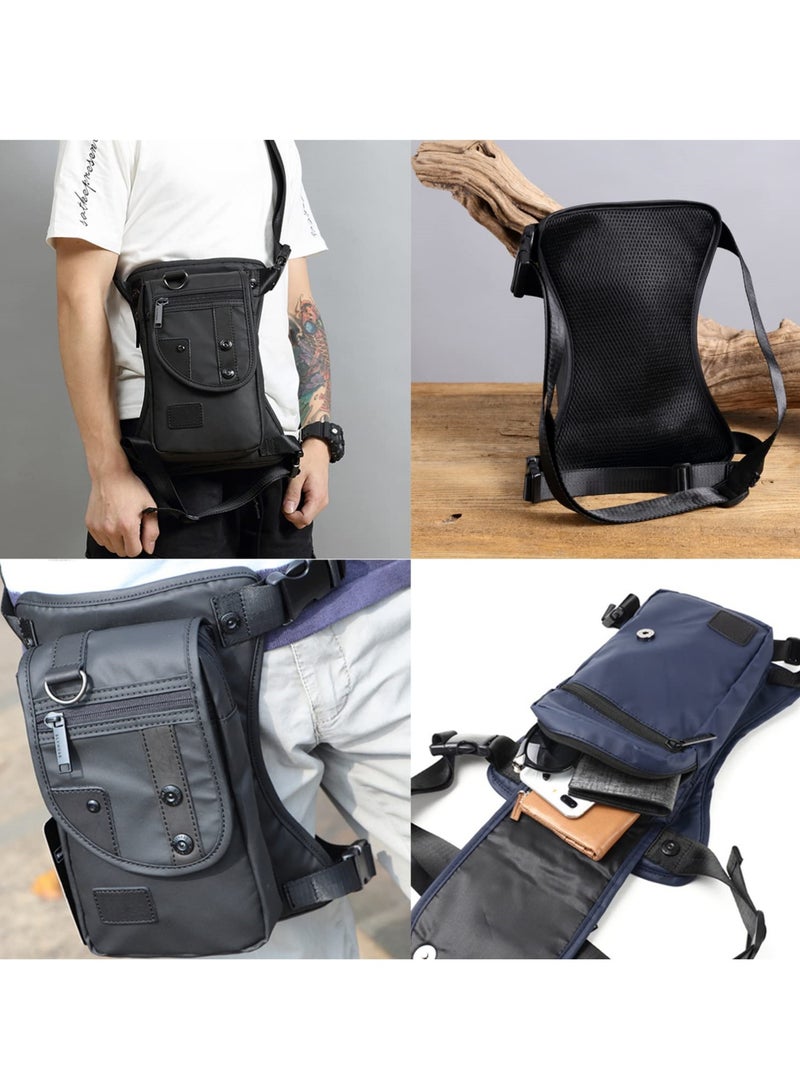 SYOSI Waterproof Oxford Drop Leg Bag with Adjustable Straps - Stylish Men's Messenger Shoulder Bag for Motorcycle Riding, Hiking, Traveling, Fishing and Cycling - Image 2