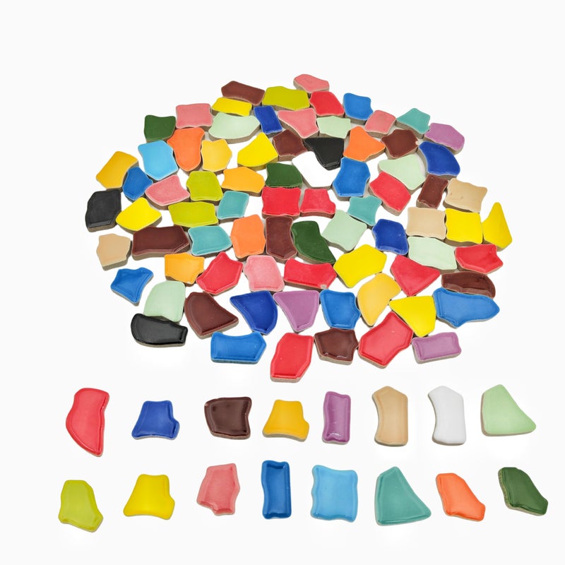 YOZIEMQ 11lb Ceramic Mosaic TilesMixed Colour Ceramic Mosaic Pieces for CraftsMosaic Tiles for Home Decoration or DIY CraftsMosaic Making Supplies Large Irregular - Image 2