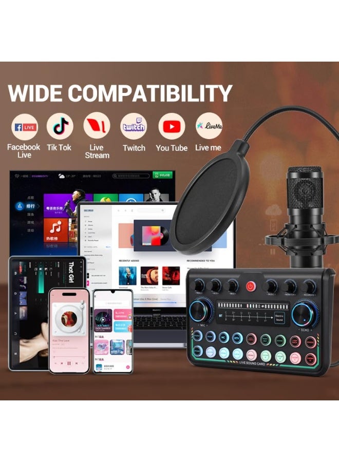 مجموعة معدات بودكاست مُحسّنة لشخصين لعام ٢٠٢٥، مع واجهة صوت احترافية (٤ إعدادات تخصيص SE) وميكروفون بودكاست للاعبين، سواءً للبث أو التسجيل أو الغناء أو البث المباشر. - Image 5