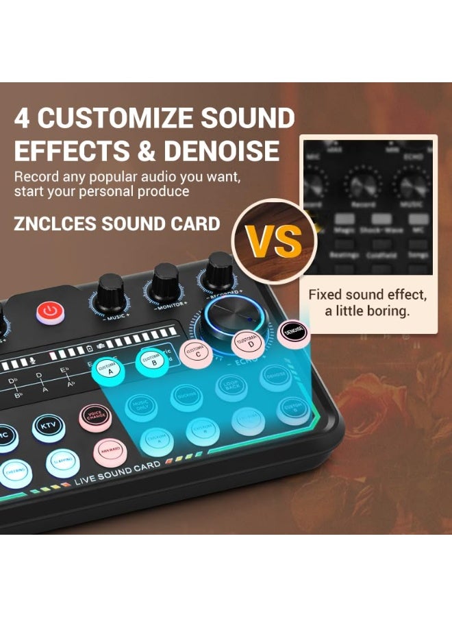 مجموعة معدات بودكاست مُحسّنة لشخصين لعام ٢٠٢٥، مع واجهة صوت احترافية (٤ إعدادات تخصيص SE) وميكروفون بودكاست للاعبين، سواءً للبث أو التسجيل أو الغناء أو البث المباشر. - Image 4