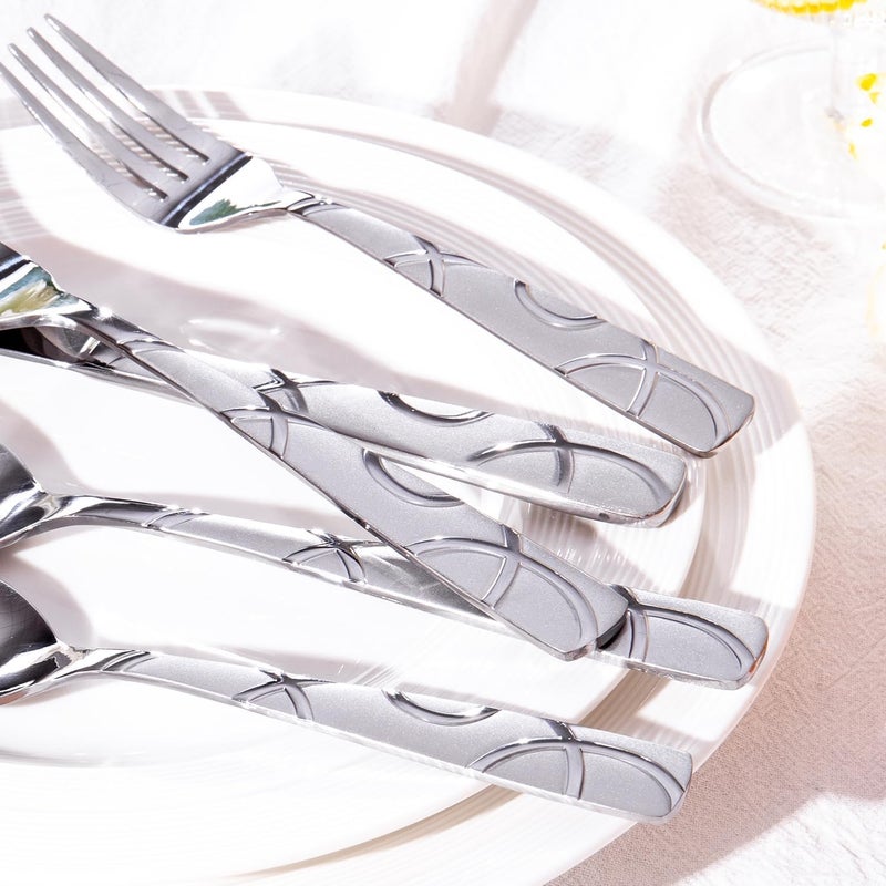 HIKAA 20PCS Silverware Set Service for 4,Premium Stainless Steel Cutlery Set, Mirror Polished Flatware Sets,Modern Kitchen Eating Utensils Set Include Spoons Forks Knives - Image 2