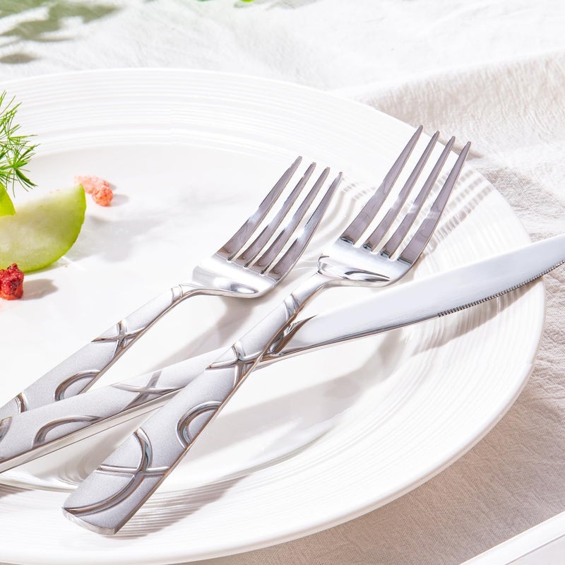 HIKAA 20PCS Silverware Set Service for 4,Premium Stainless Steel Cutlery Set, Mirror Polished Flatware Sets,Modern Kitchen Eating Utensils Set Include Spoons Forks Knives - Image 5