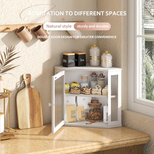 STDDRE Corner Bread Box Kitchen Countertop Extra Large Capacity Farmhouse Bread Box, Corner Countertop Storage, Double Layer Bread Holder (White, Large) - Image 2