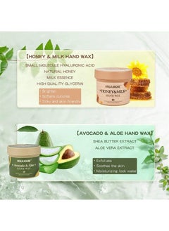 Hand Mask, Hand Peeling Masks, Hands Care Exfoliate Hydrating, Hands Skin Repair Renew Mask Wax For Cracked Hands, Dry, Aging Hands 150g(Avocado & Aloe)
