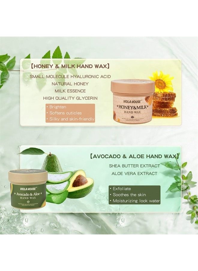 VIOLA HOUSE - Hand Mask, Hand Peeling Masks, Hands Care Exfoliate Hydrating, Hands Skin Repair Renew Mask Wax For Cracked Hands, Dry, Aging Hands 150g(Avocado & Aloe) - Image 1