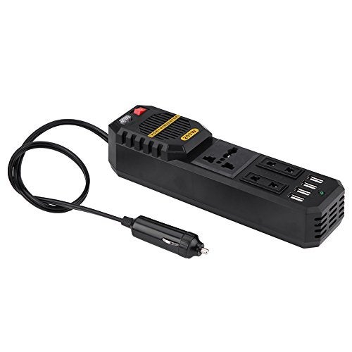 Keenso محول طاقة السيارة 200 واط، محول طاقة السيارة DC 12V إلى AC 220V مع 4 منافذ USB ولاعة سجائر - Image 1