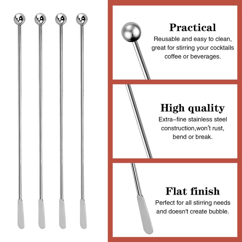 Csdtylh 15Pcs Metal Stir Sticks, Stainless Coffee Stirrers Reusable, Swizzle Sticks for Cocktails, Multifunctional Stir Sticks for Epoxy, Resin, Coffee, Wine, Drinks, Tea, Paint, Crafts, Ink,Oil,etc. - Image 3