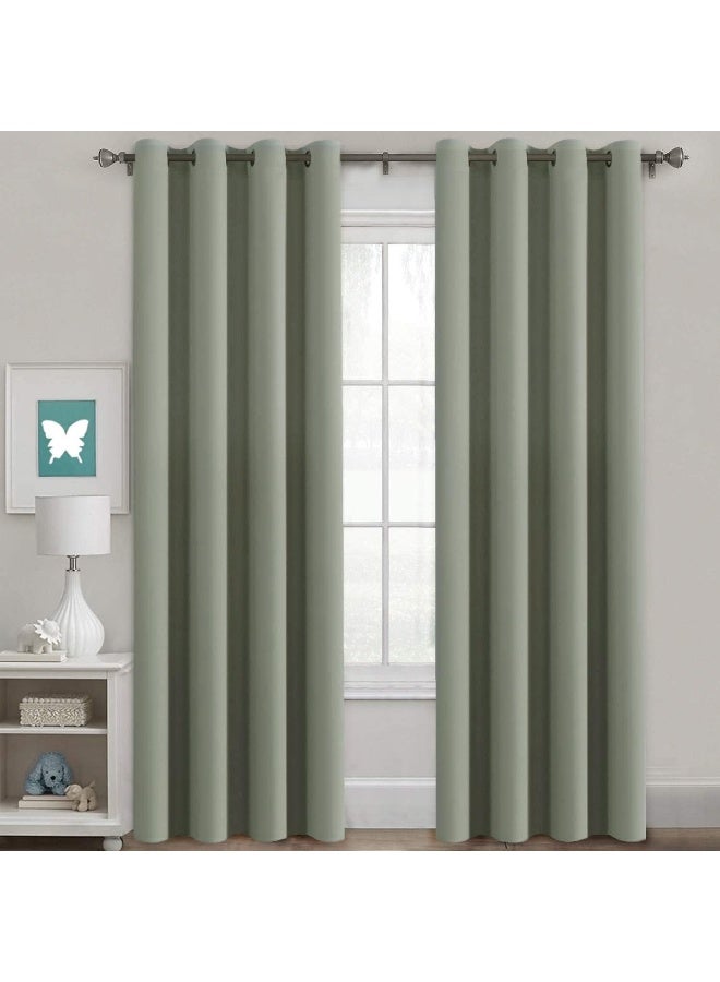 H.VERSAILTEX HVERSAILTEX Window Treatment Blackout Thermal Insulated Room Darkening Solid Grommet CurtainsDrapes for Bedroom Set of 2 Panels52 by 84 Inch LongLight Sage - Image 5