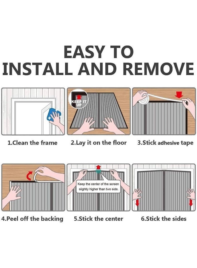 Magic Mesh Hands-Free Screen Net Magnetic Anti Mosquito Bug Home Door Curtain  - Image 4